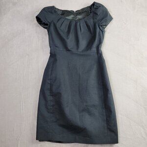 Elie Tahari Black Cuffed Sleeve Women's Pleated Filigree Zip Dress | Size 6